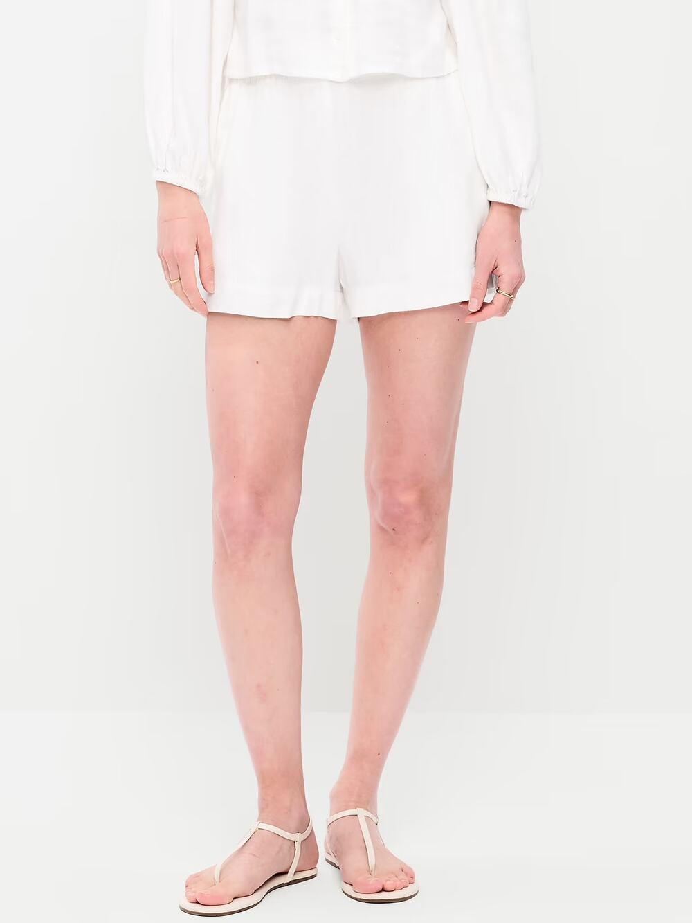 Old Navy High-Waisted Linen-Blend Shorts Size Small 3.5-inch inseam